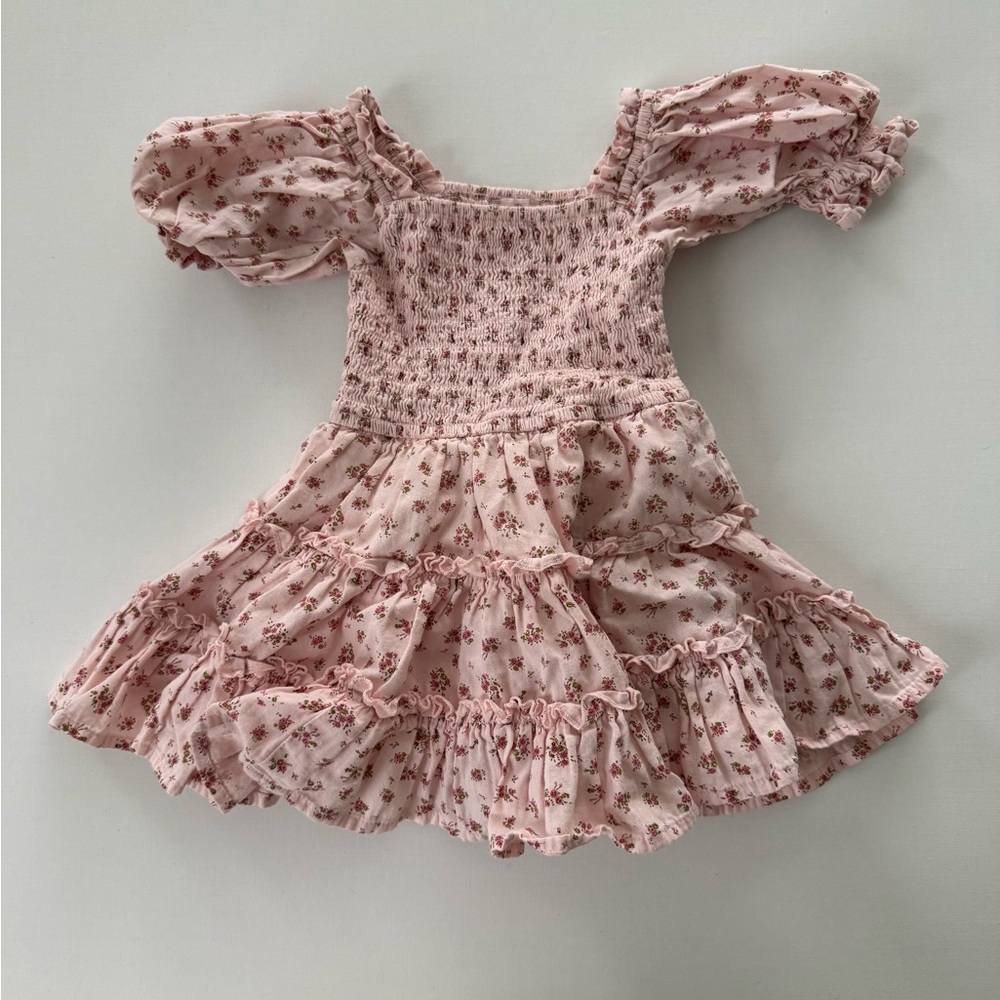 Ivy City Co Pink Floral Smocked Dress